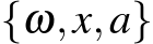  {ω,x,a}