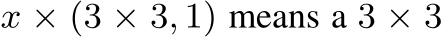  x × (3 × 3, 1) means a 3 × 3