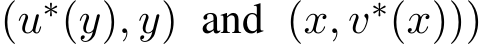  (u∗(y), y) and (x, v∗(x)))