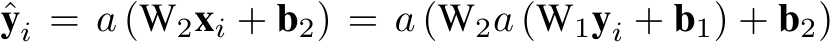  ˆyi = a (W2xi + b2) = a (W2a (W1yi + b1) + b2)