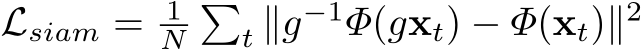  Lsiam = 1N�t ∥g−1Φ(gxt) − Φ(xt)∥2