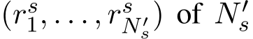 (rs1, . . . , rsN′s) of N′s 