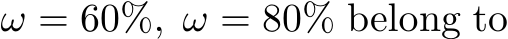  ω = 60%, ω = 80% belong to