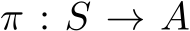  π : S → A