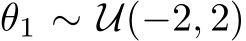  θ1 ∼ U(−2, 2)