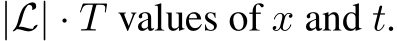  |L| · T values of x and t.