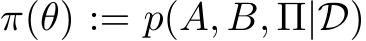  π(θ) := p(A, B, Π|D)