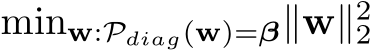  minw:Pdiag(w)=β∥w∥22