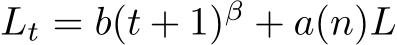 Lt = b(t + 1)β + a(n)L