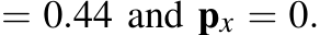  = 0.44 and px = 0.