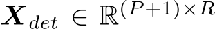  Xdet ∈ R(P +1)×R