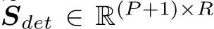 �Sdet ∈ R(P +1)×R