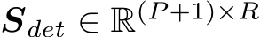  Sdet ∈ R(P +1)×R