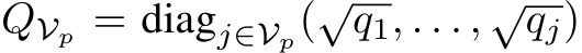  QVp = diagj∈Vp(√q1, . . . , √qj)