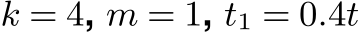  k = 4, m = 1, t1 = 0.4t