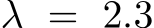 λ = 2.3