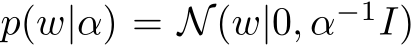  p(w|α) = N(w|0, α−1I)