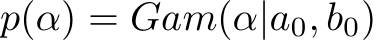  p(α) = Gam(α|a0, b0)