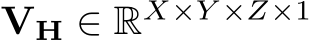  VH ∈ RX×Y ×Z×1 