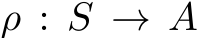  ρ : S → A