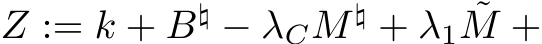  Z := k + B♮ − λCM ♮ + λ1 ˜M +