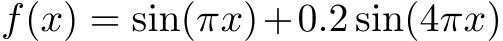 f(x) = sin(πx)+0.2 sin(4πx)