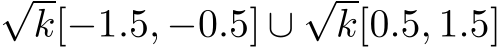 √k[−1.5, −0.5] ∪√k[0.5, 1.5]