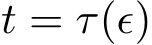  t = τ(ϵ)