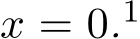  x = 0.1