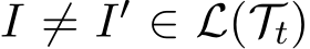  I ̸= I′ ∈ L(Tt)