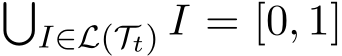 �I∈L(Tt) I = [0, 1]