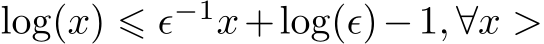  log(x) ⩽ ϵ−1x+log(ϵ)−1, ∀x >