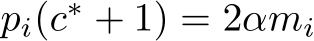  pi(c∗ + 1) = 2αmi