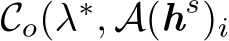  Co(λ∗, A(hs)i