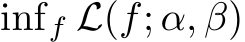  inff L(f; α, β)