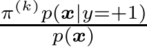 π(k)p(x|y=+1)p(x)