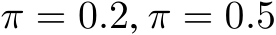  π = 0.2, π = 0.5