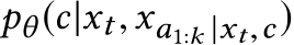  pθ (c|xt,xa1:k |xt,c)