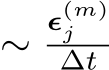  ∼ϵ(m)j∆t