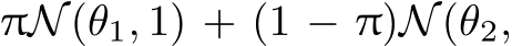 πN(θ1, 1) + (1 − π)N(θ2,