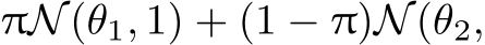  πN(θ1, 1) + (1 − π)N(θ2,
