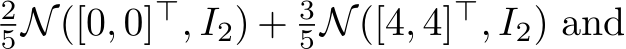  25N([0, 0]⊤, I2) + 35N([4, 4]⊤, I2) and