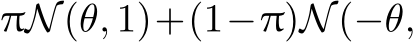  πN(θ, 1)+(1−π)N(−θ,