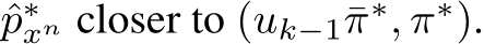  ˆp∗xn closer to (uk−1¯π∗, π∗).