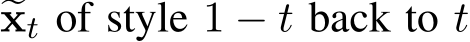  �xt of style 1 − t back to t