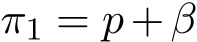  π1 = p+β