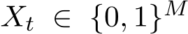  Xt ∈ {0, 1}M