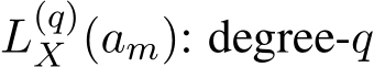  L(q)X (am): degree-q