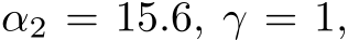  α2 = 15.6, γ = 1,