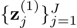  {z(1)j }Jj=1